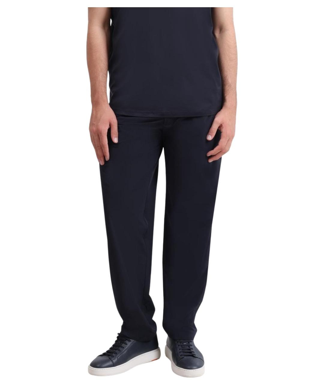 EMPORIO ARMANI Темно-синие повседневные брюки, фото 1
