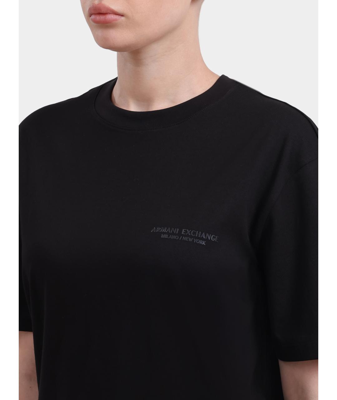 ARMANI EXCHANGE Черная хлопковая футболка, фото 4