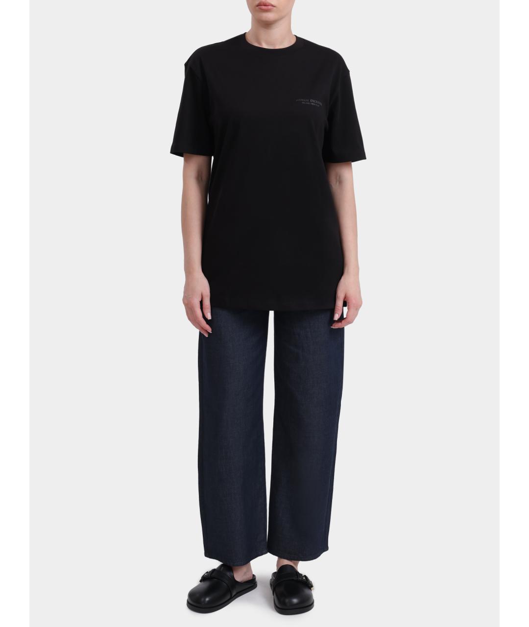 ARMANI EXCHANGE Черная хлопковая футболка, фото 2