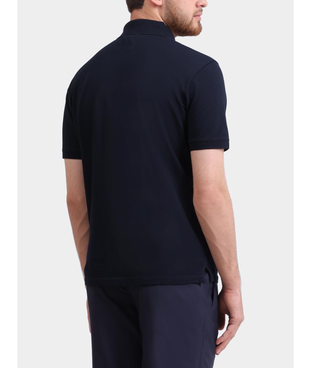 EMPORIO ARMANI Темно-синее поло с коротким рукавом, фото 5
