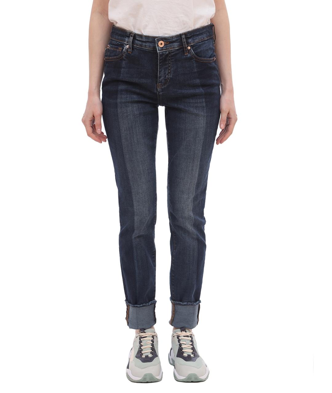 ARMANI EXCHANGE Темно-синие хлопковые прямые джинсы, фото 1