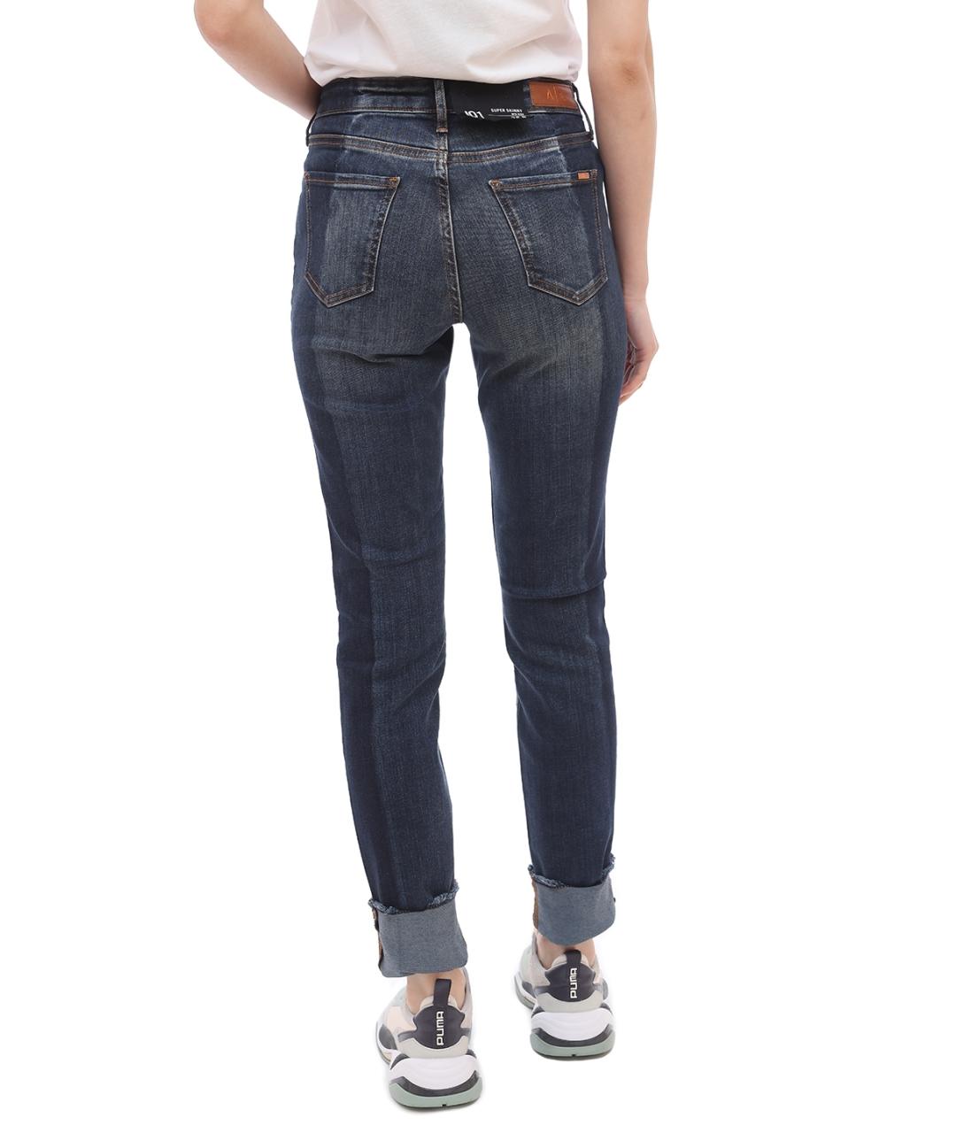ARMANI EXCHANGE Темно-синие хлопковые прямые джинсы, фото 5