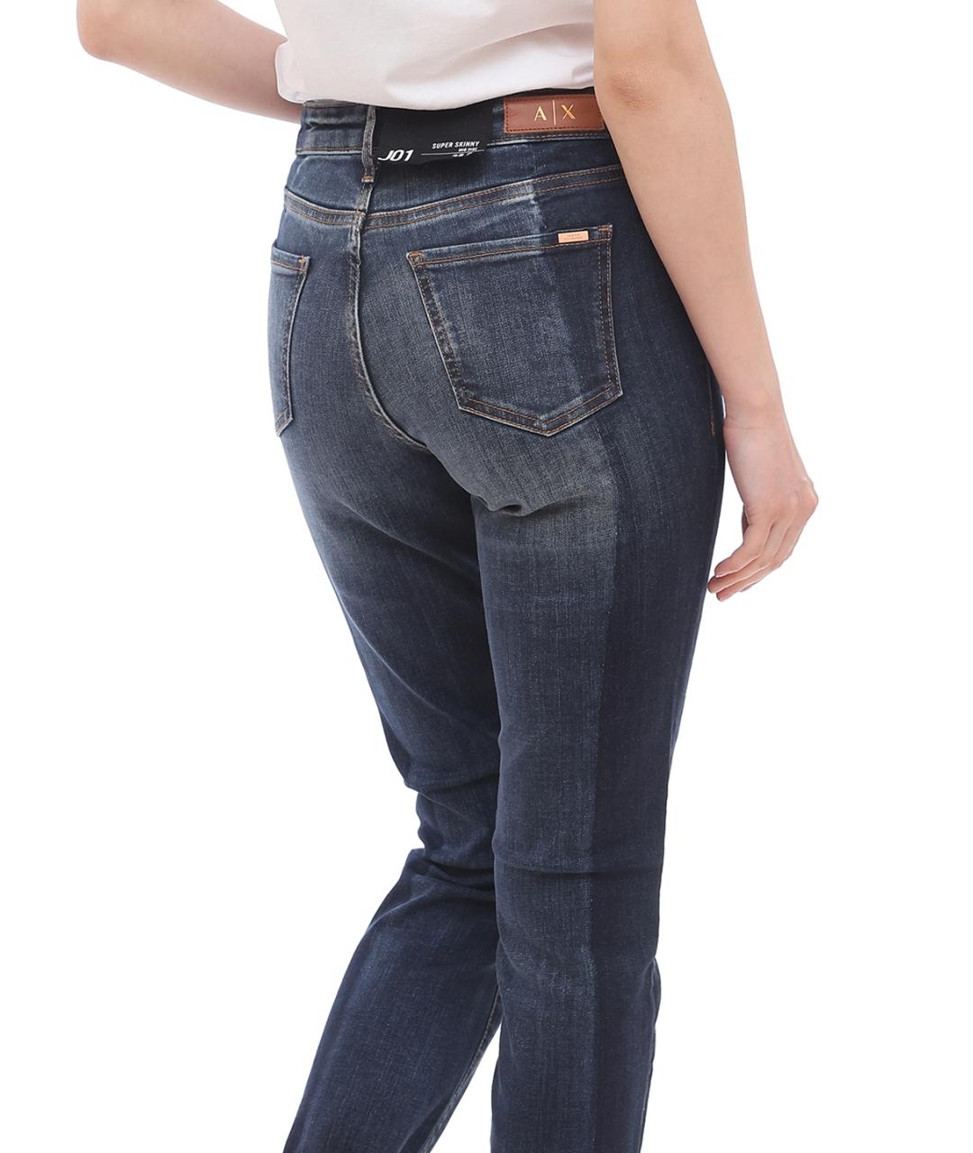 ARMANI EXCHANGE Темно-синие хлопковые прямые джинсы, фото 4