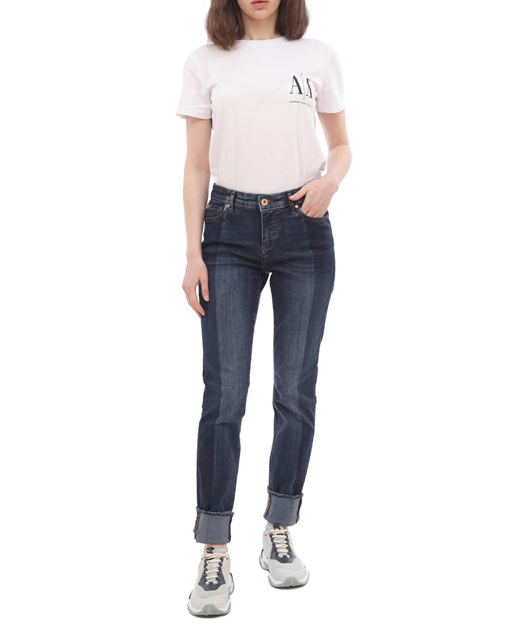 ARMANI EXCHANGE Темно-синие хлопковые прямые джинсы, фото 2