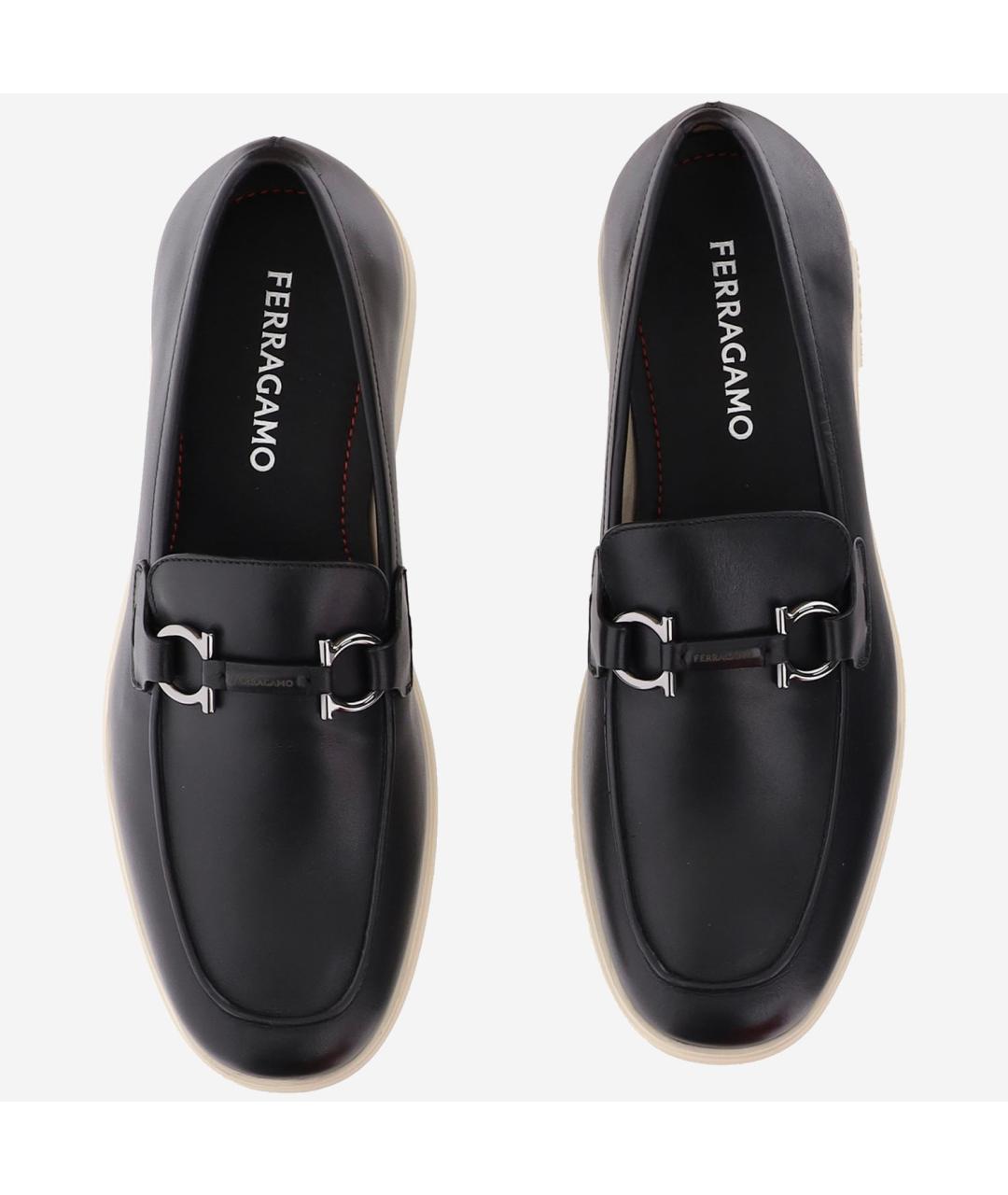 FERRAGAMO Черные кожаные лоферы, фото 2