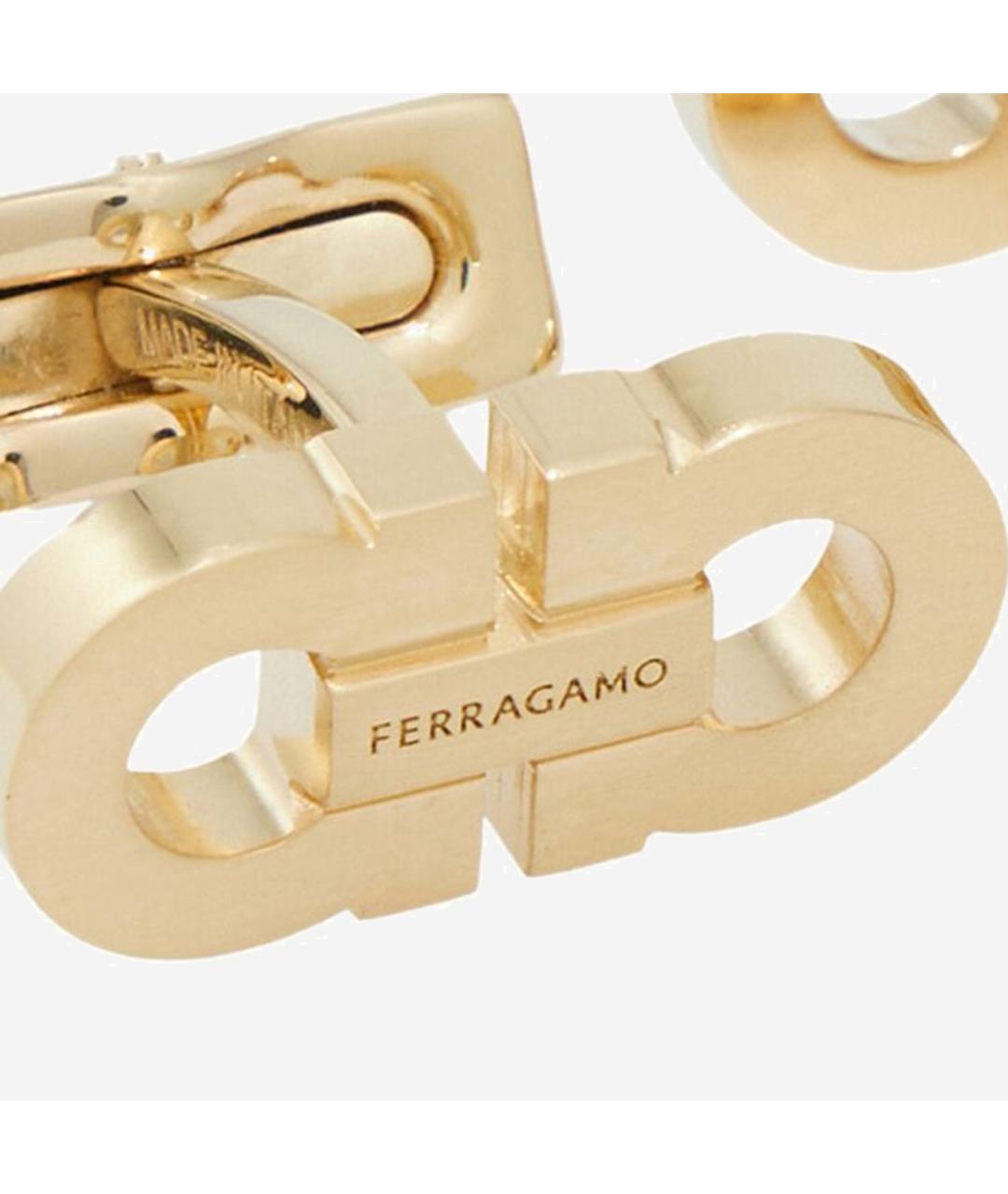 FERRAGAMO Золотые металлические запонки, фото 3