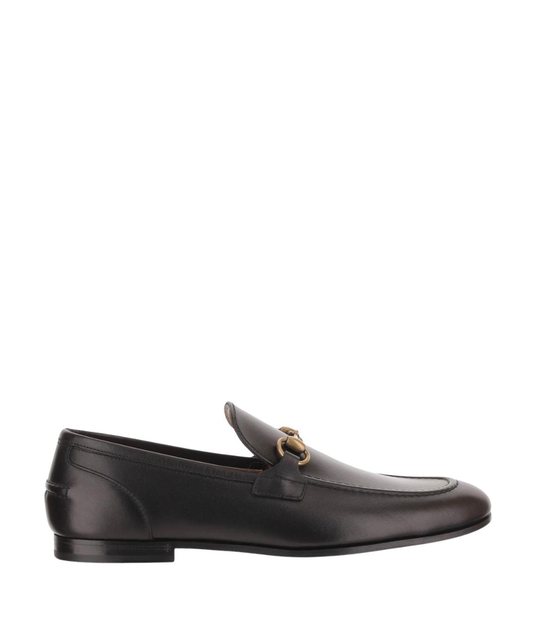 GUCCI Черные кожаные лоферы, фото 1