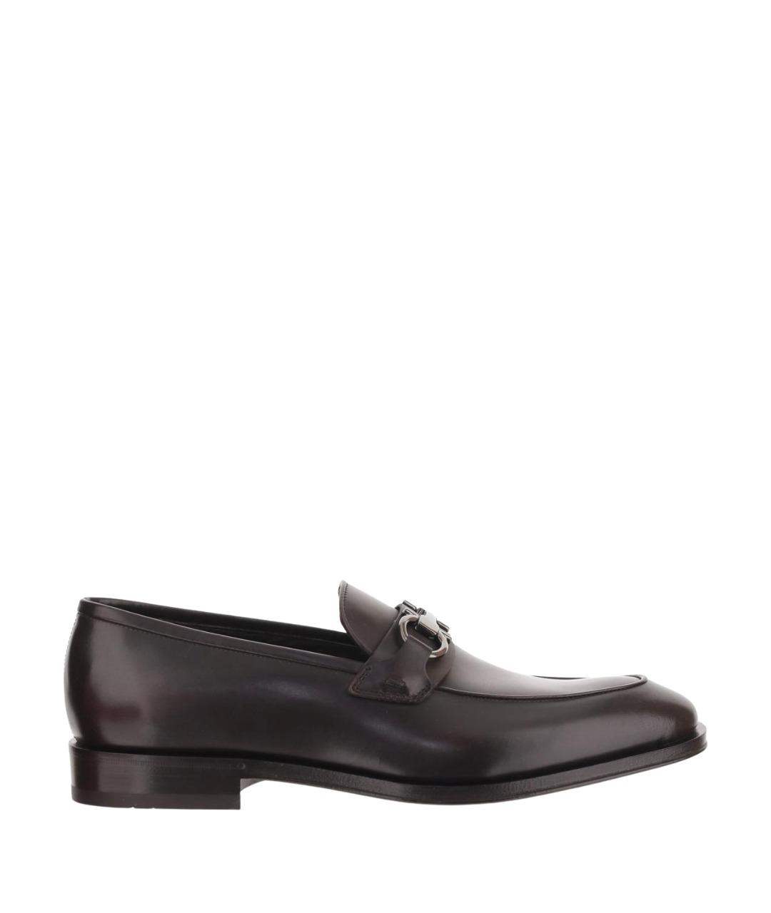 FERRAGAMO Коричневые кожаные лоферы, фото 1