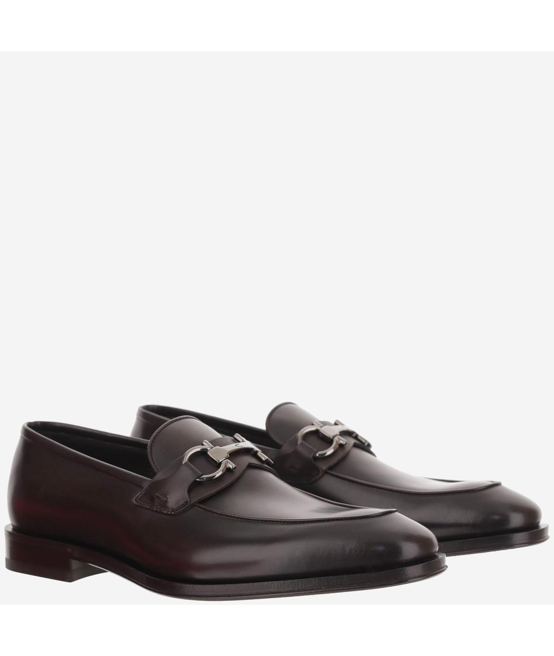 FERRAGAMO Коричневые кожаные лоферы, фото 3