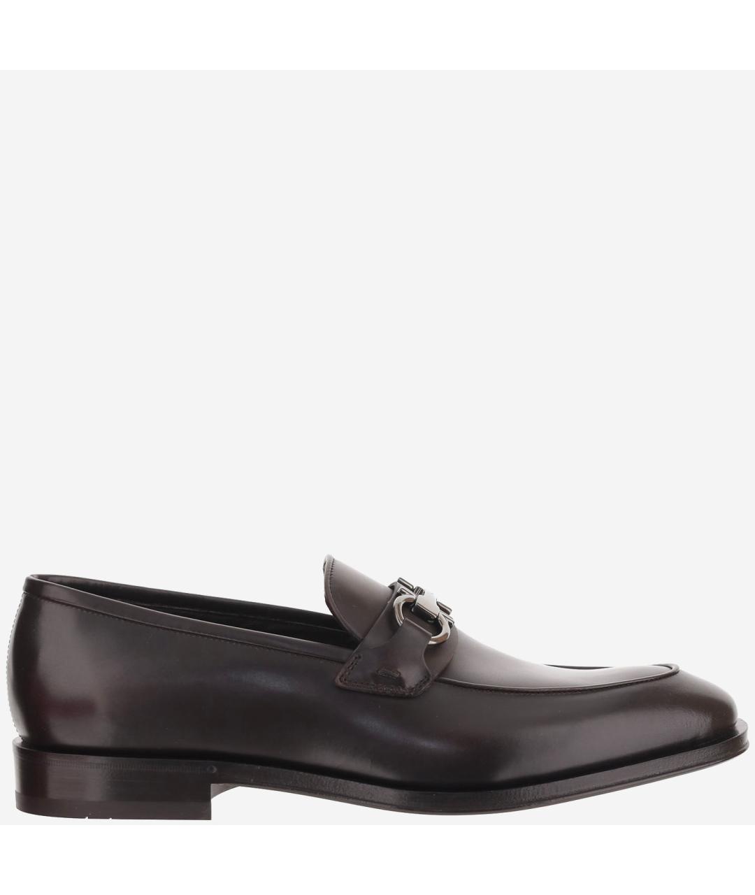 FERRAGAMO Коричневые кожаные лоферы, фото 6