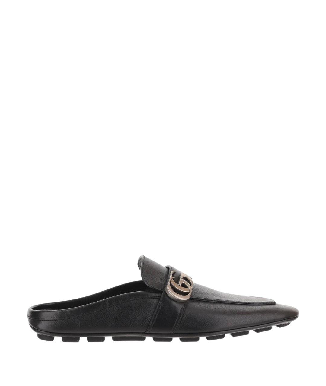 GUCCI Черные кожаные лоферы, фото 1