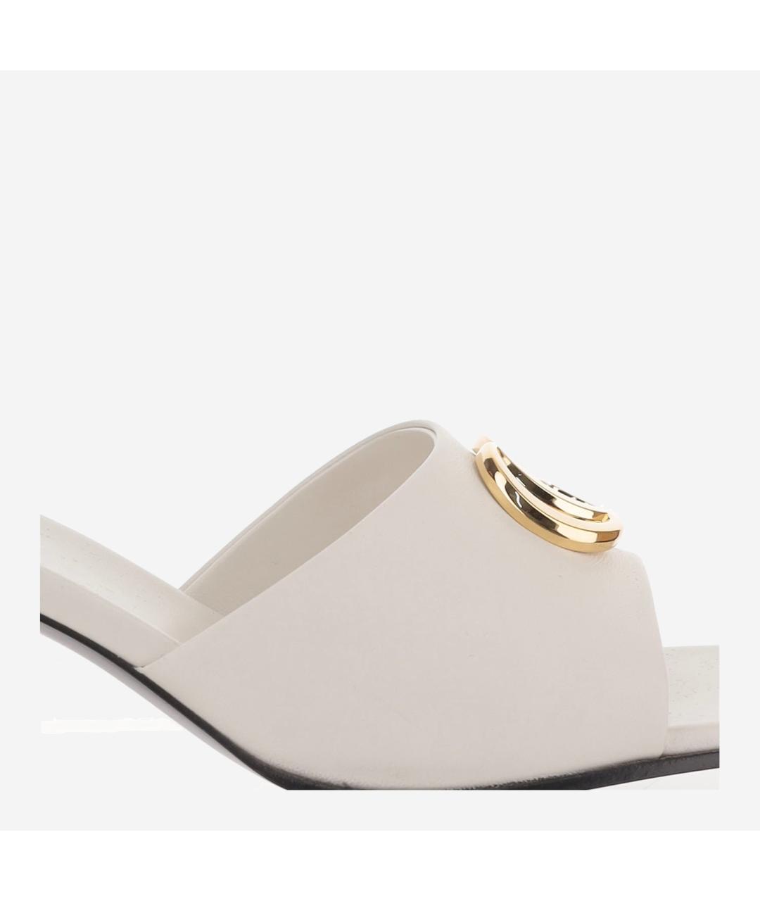 GUCCI Белые кожаные мюли, фото 4