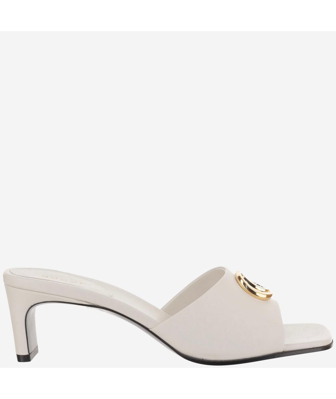GUCCI Белые кожаные мюли, фото 5