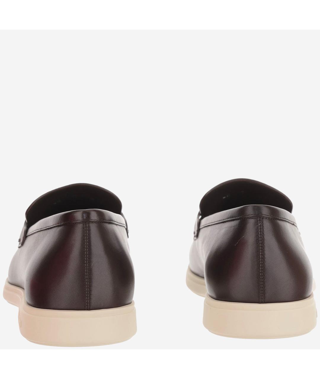 FERRAGAMO Коричневые кожаные лоферы, фото 4