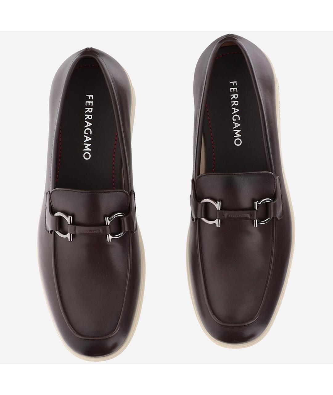 FERRAGAMO Коричневые кожаные лоферы, фото 2