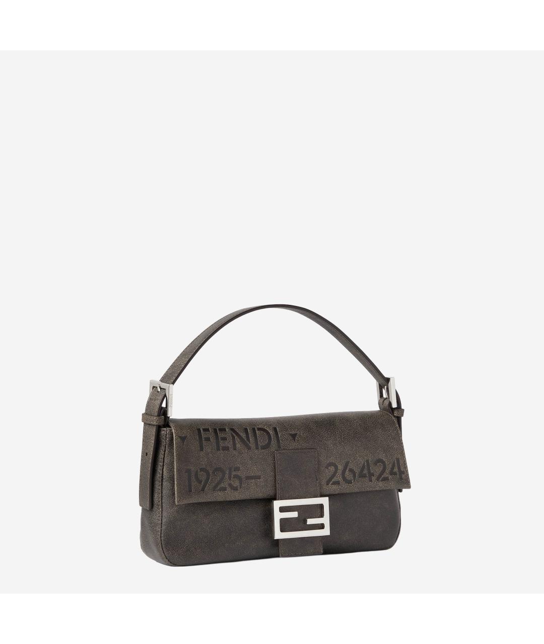 FENDI Черная кожаная сумка через плечо, фото 2