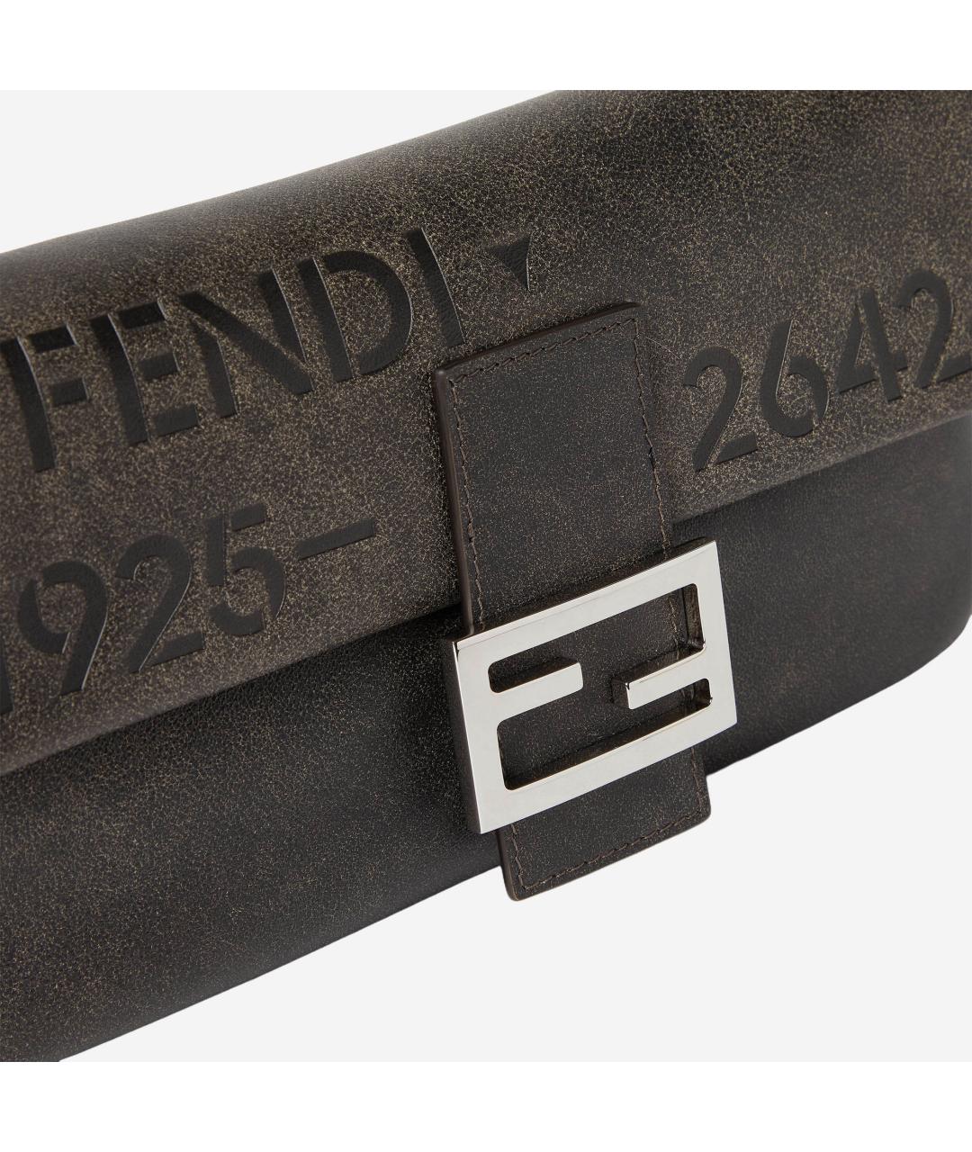 FENDI Черная кожаная сумка через плечо, фото 4