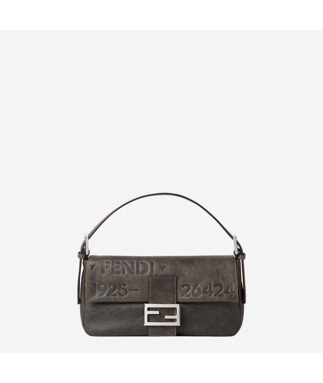 FENDI Черная кожаная сумка через плечо, фото 1