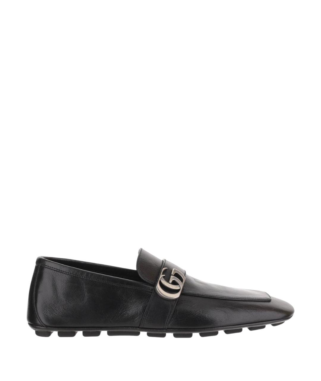 GUCCI Черные кожаные лоферы, фото 1