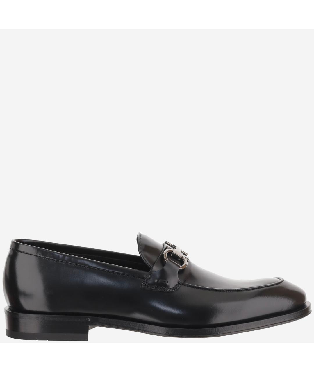 FERRAGAMO Черные кожаные лоферы, фото 6