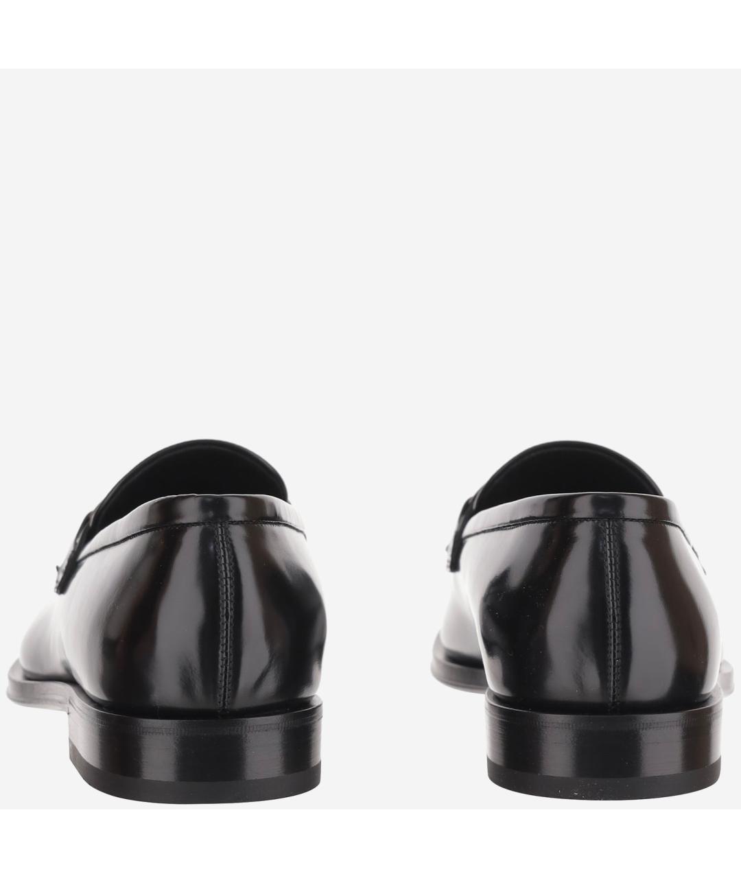 FERRAGAMO Черные кожаные лоферы, фото 4