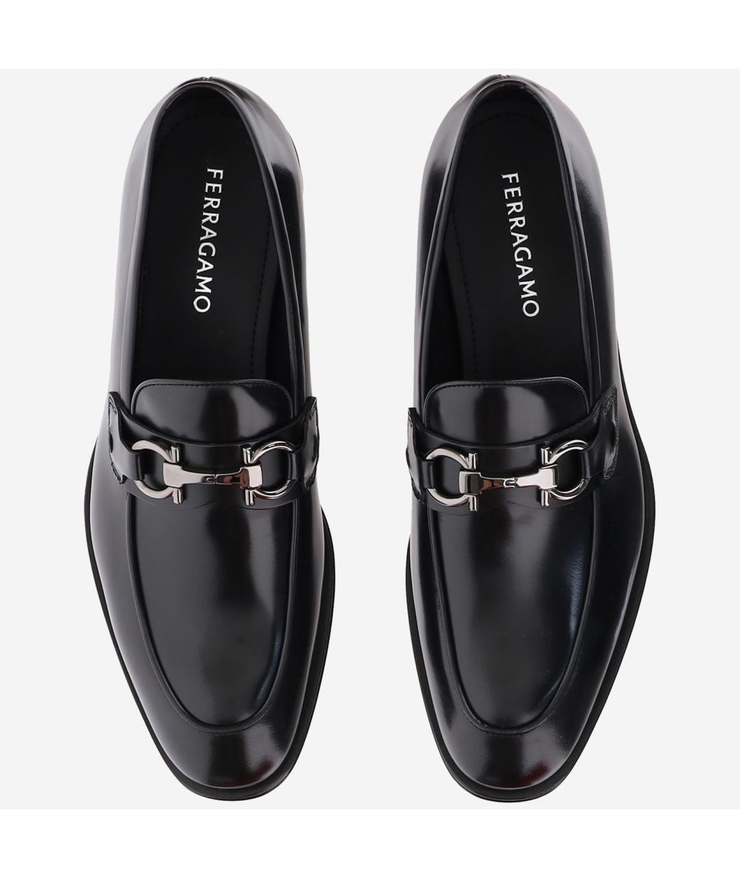 FERRAGAMO Черные кожаные лоферы, фото 2