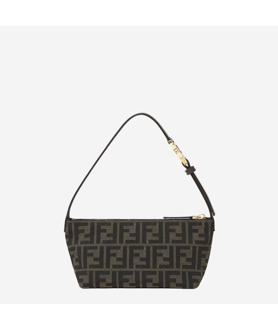FENDI Коричневая тканевая сумка через плечо, фото 3
