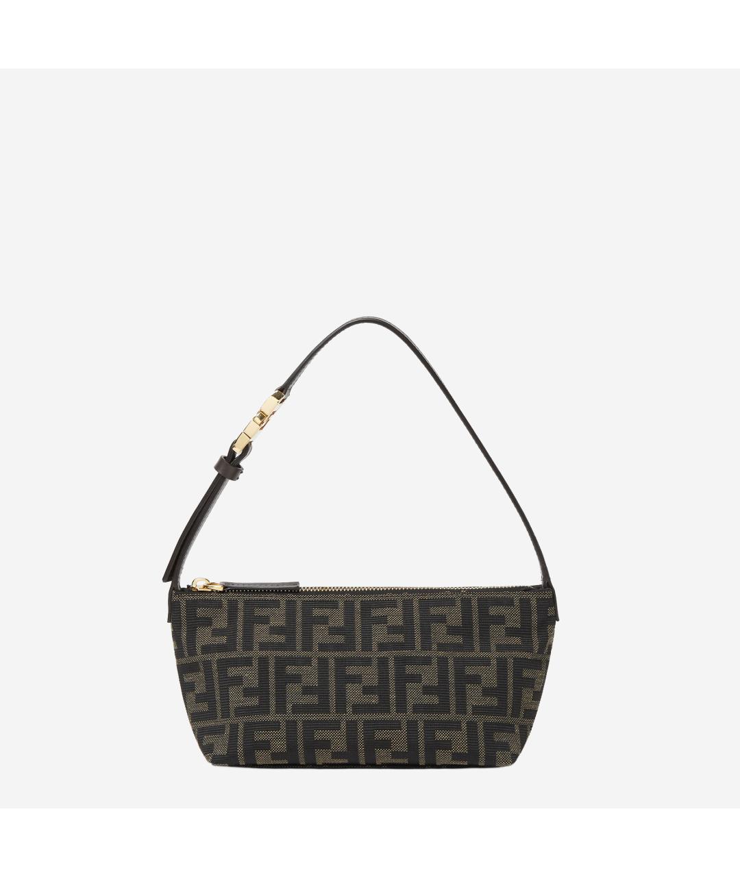 FENDI Коричневая тканевая сумка через плечо, фото 5