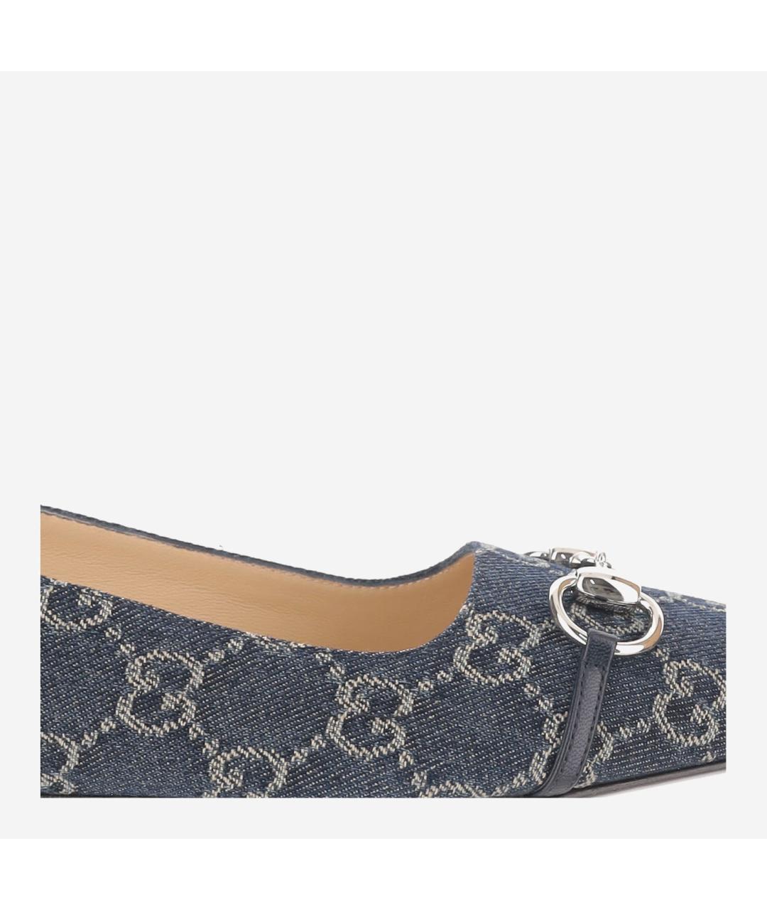 GUCCI Синие текстильные балетки, фото 5