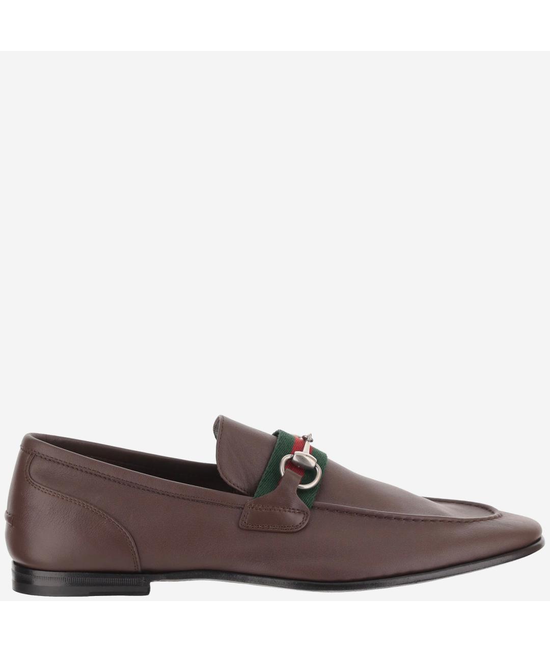 GUCCI Коричневые кожаные лоферы, фото 6