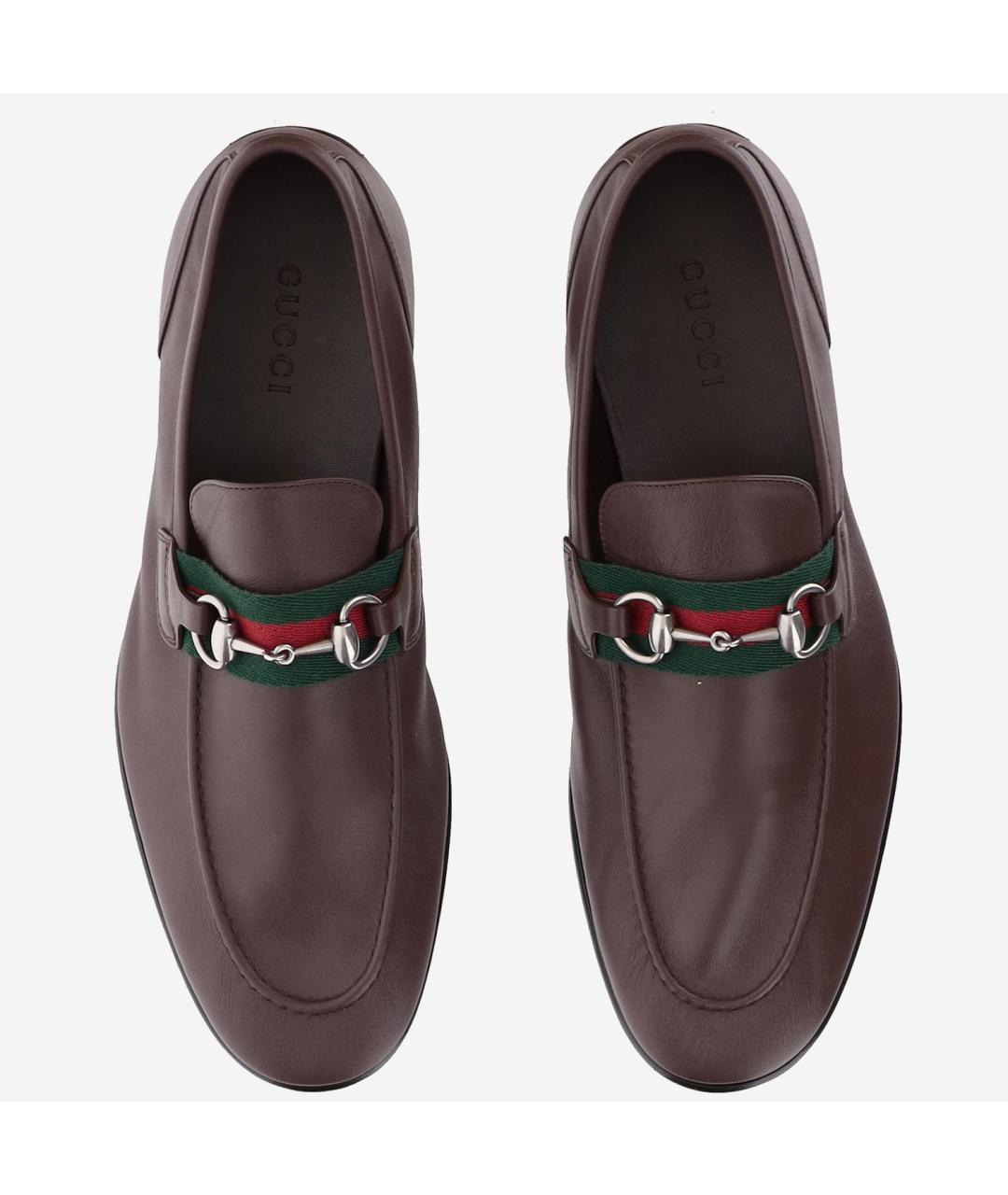 GUCCI Коричневые кожаные лоферы, фото 2
