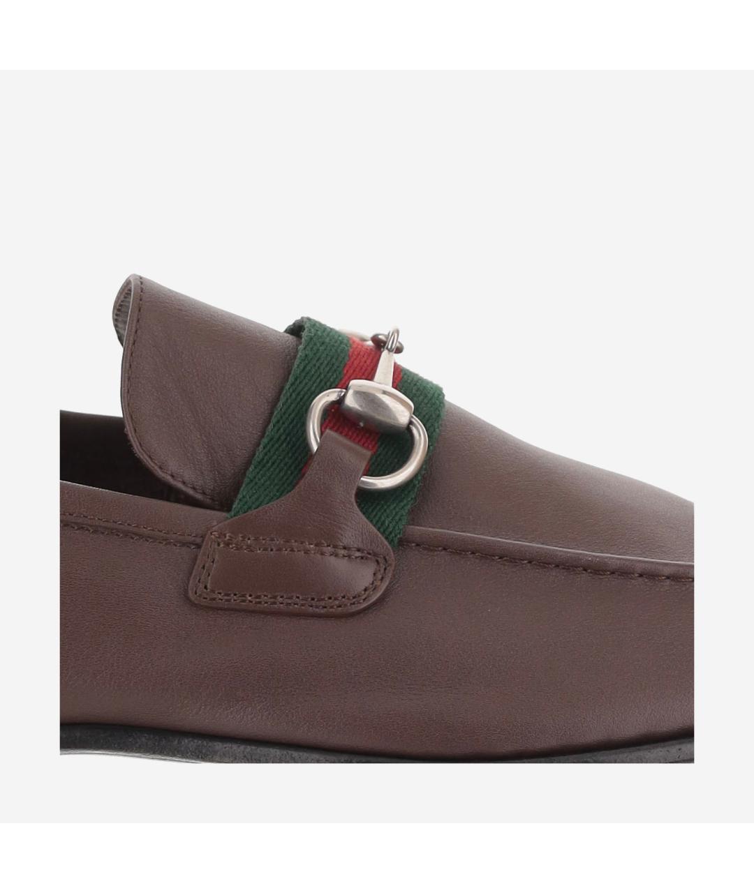 GUCCI Коричневые кожаные лоферы, фото 5