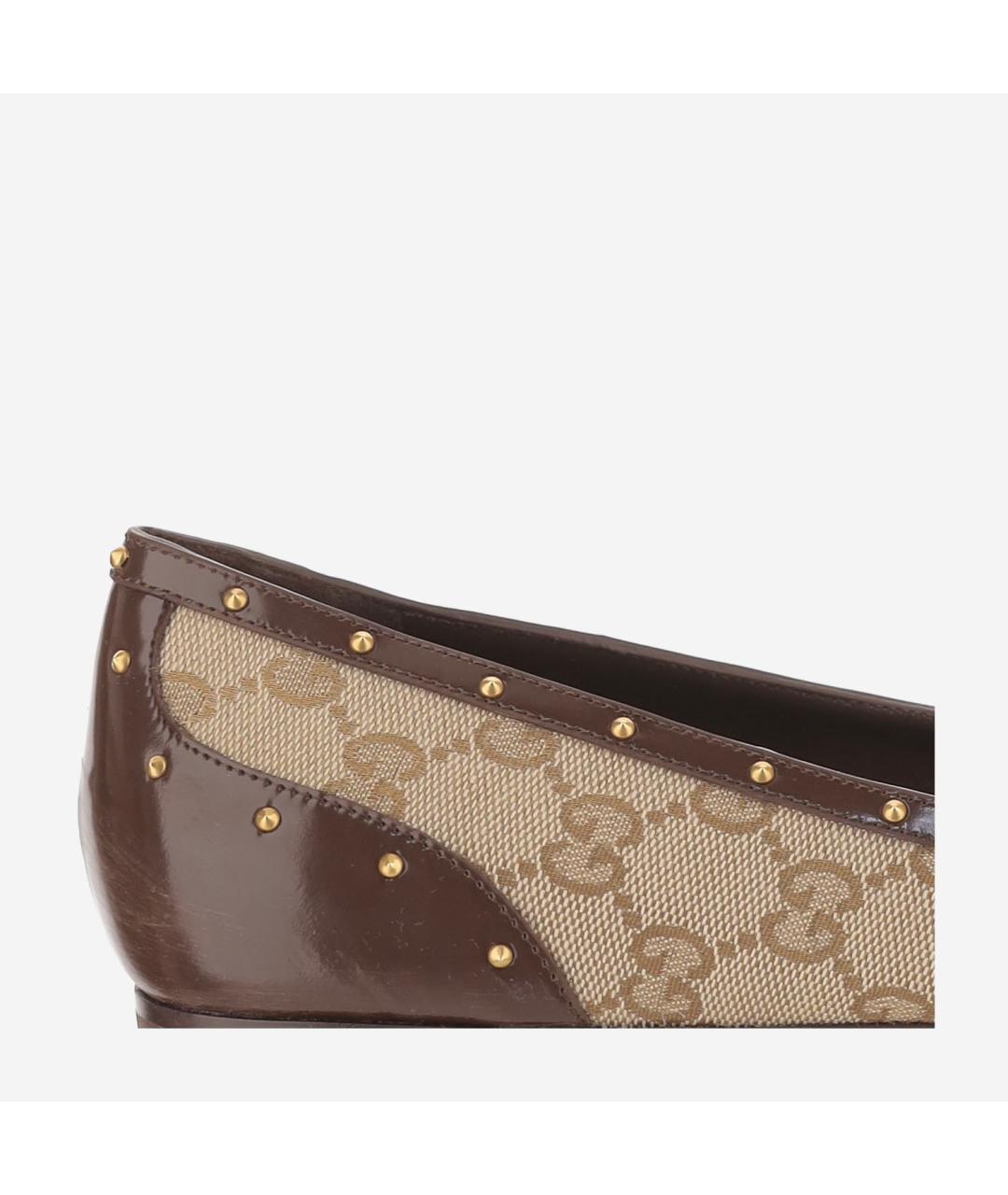 GUCCI Бежевые текстильные балетки, фото 5