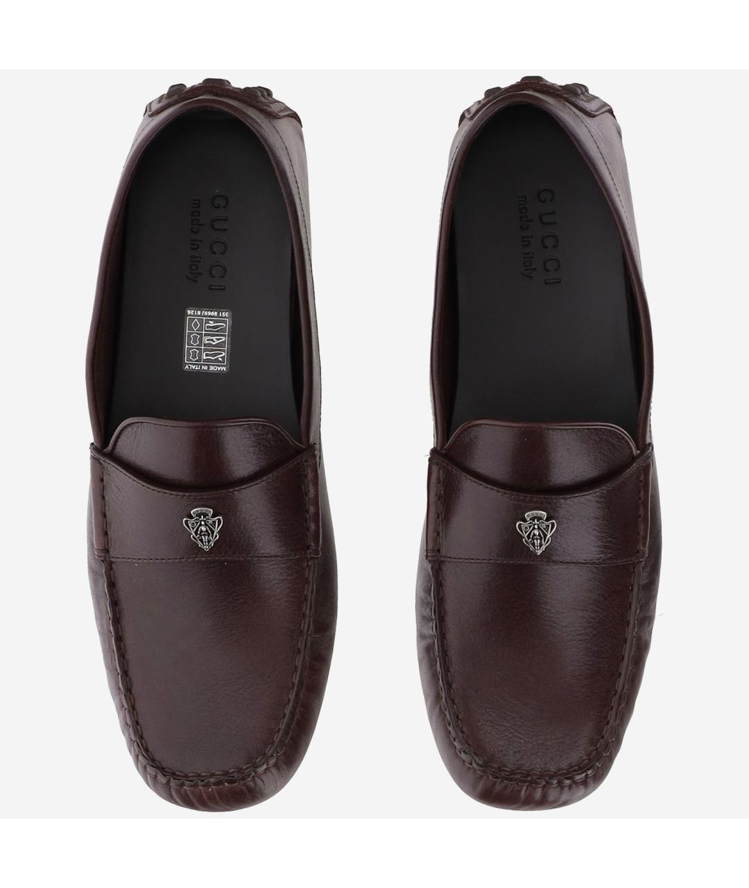 GUCCI Коричневые кожаные мокасины, фото 2