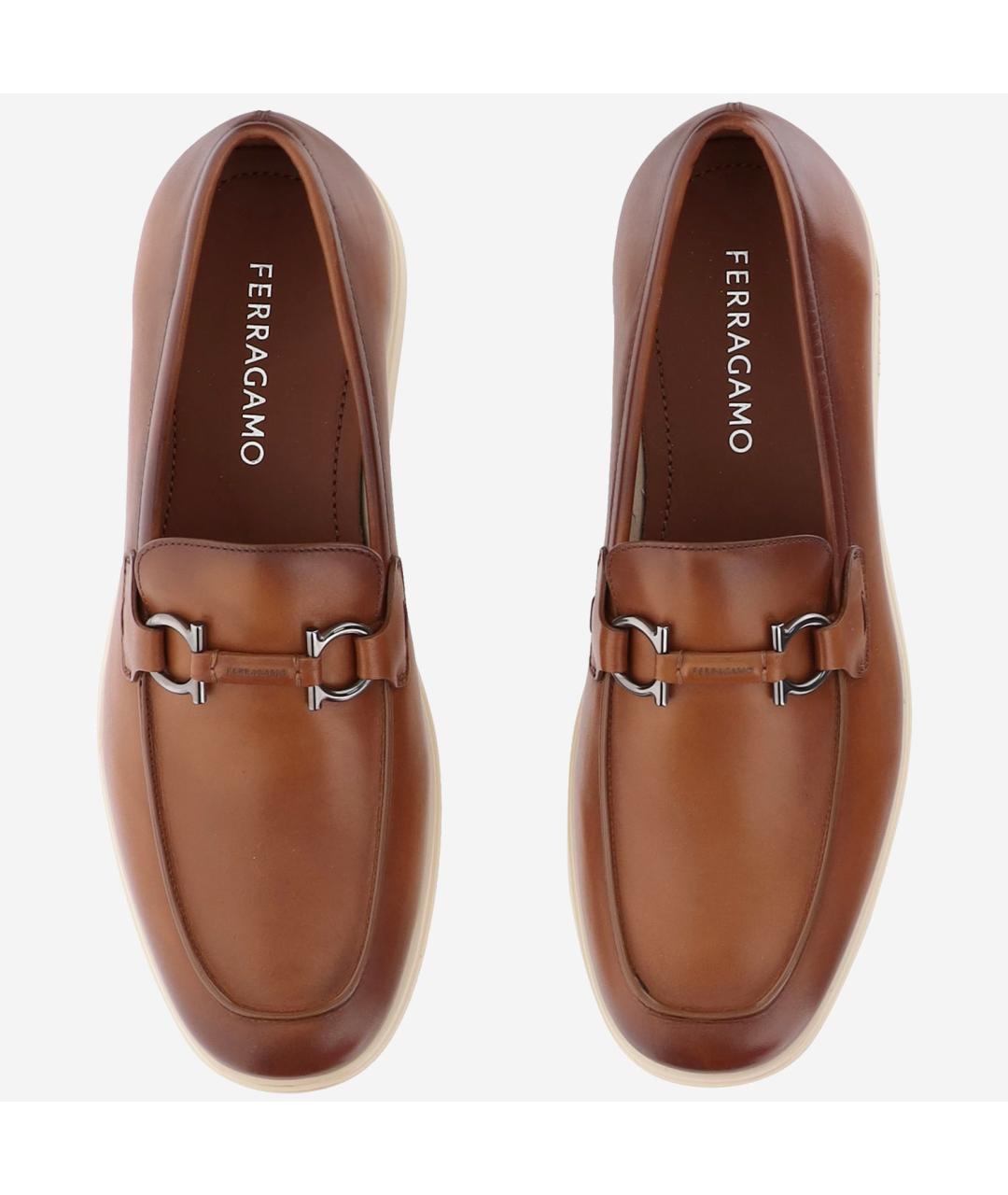 FERRAGAMO Коричневые кожаные лоферы, фото 2