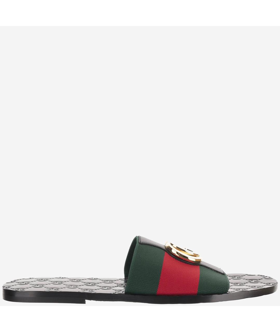 GUCCI Мульти текстильные шлепанцы, фото 6