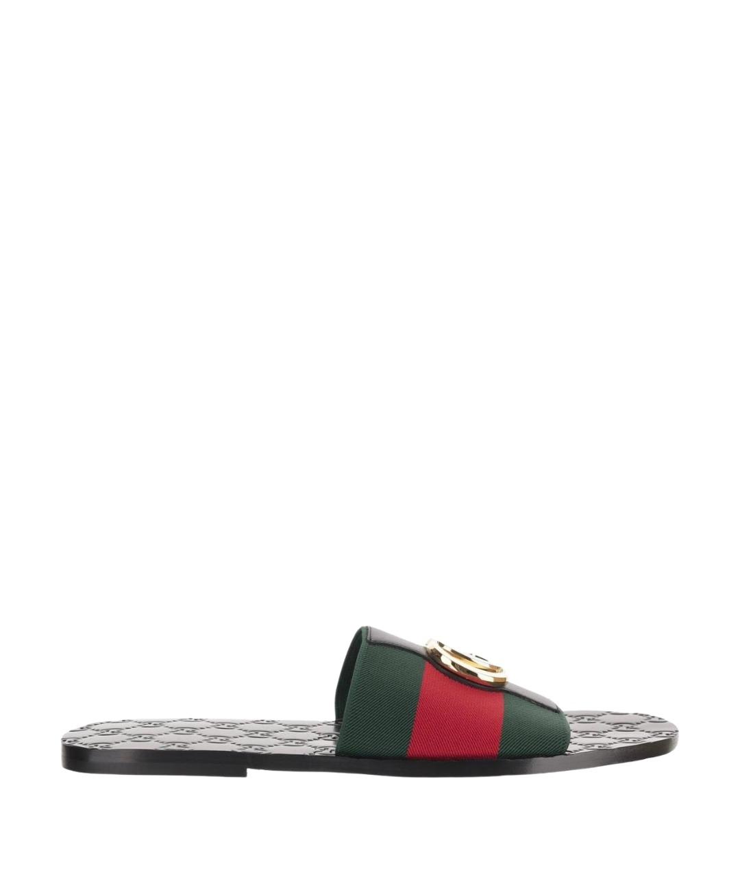 GUCCI Мульти текстильные шлепанцы, фото 1