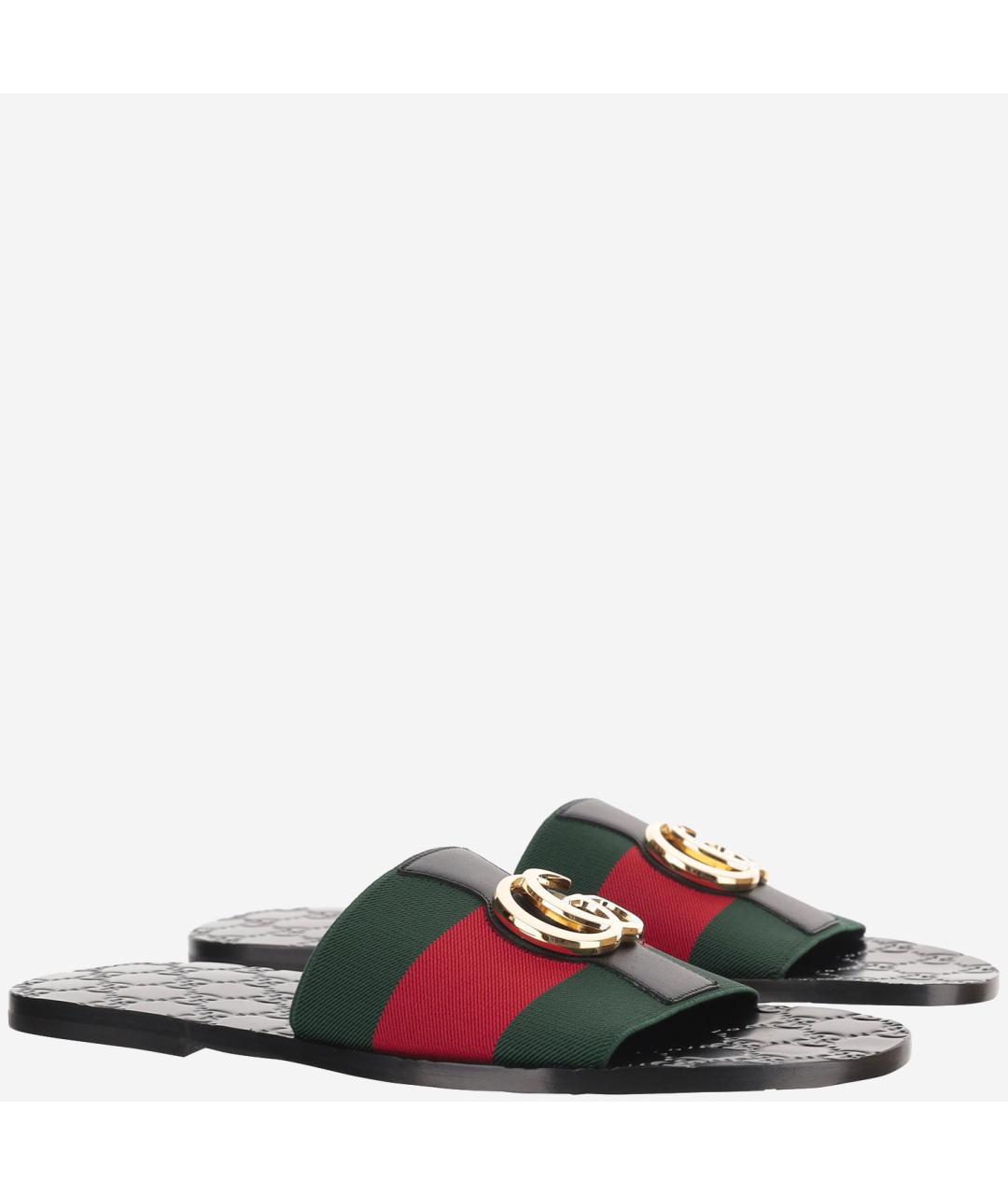 GUCCI Мульти текстильные шлепанцы, фото 3