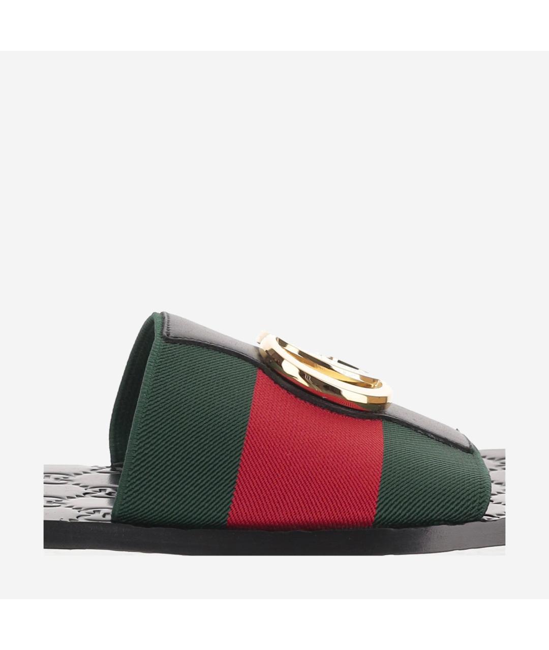 GUCCI Мульти текстильные шлепанцы, фото 5