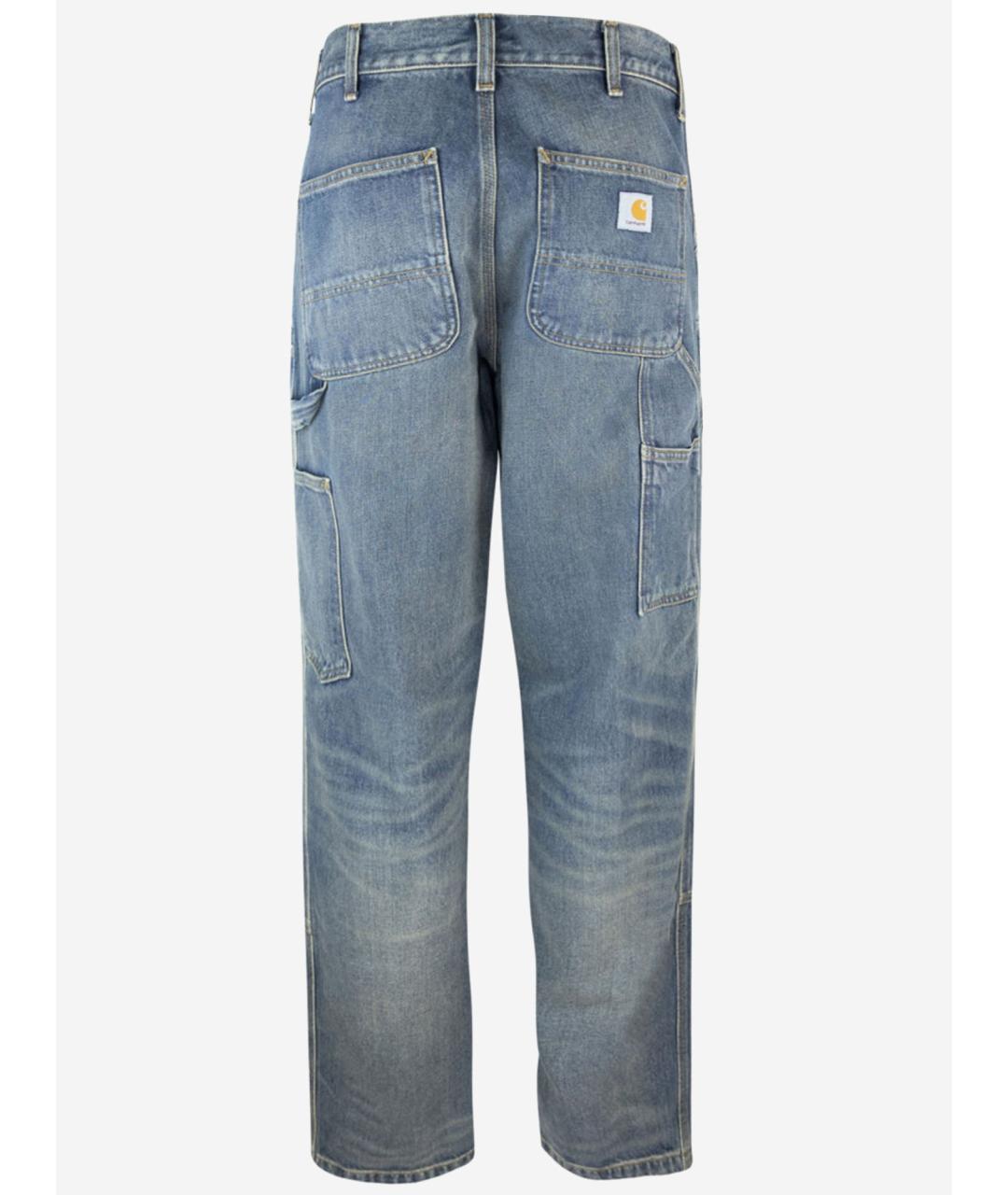 CARHARTT WIP Голубые хлопковые прямые джинсы, фото 2