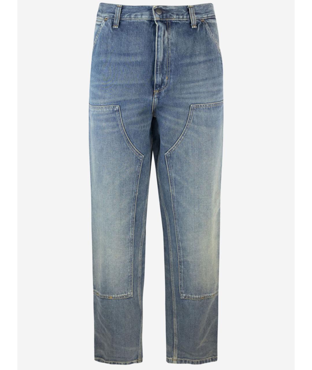 CARHARTT WIP Голубые хлопковые прямые джинсы, фото 4