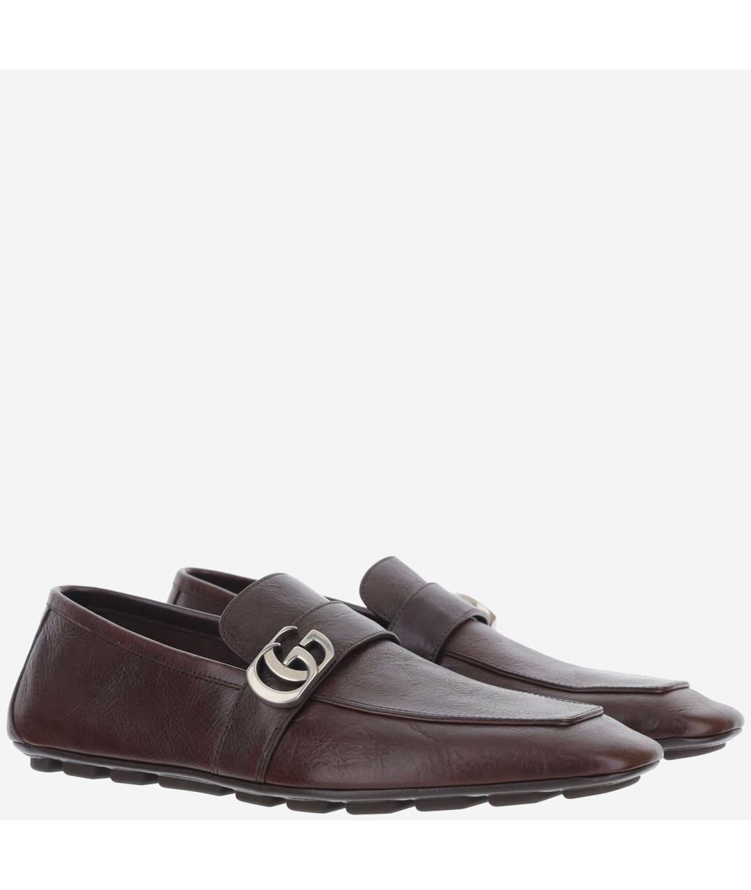 GUCCI Коричневые кожаные лоферы, фото 3