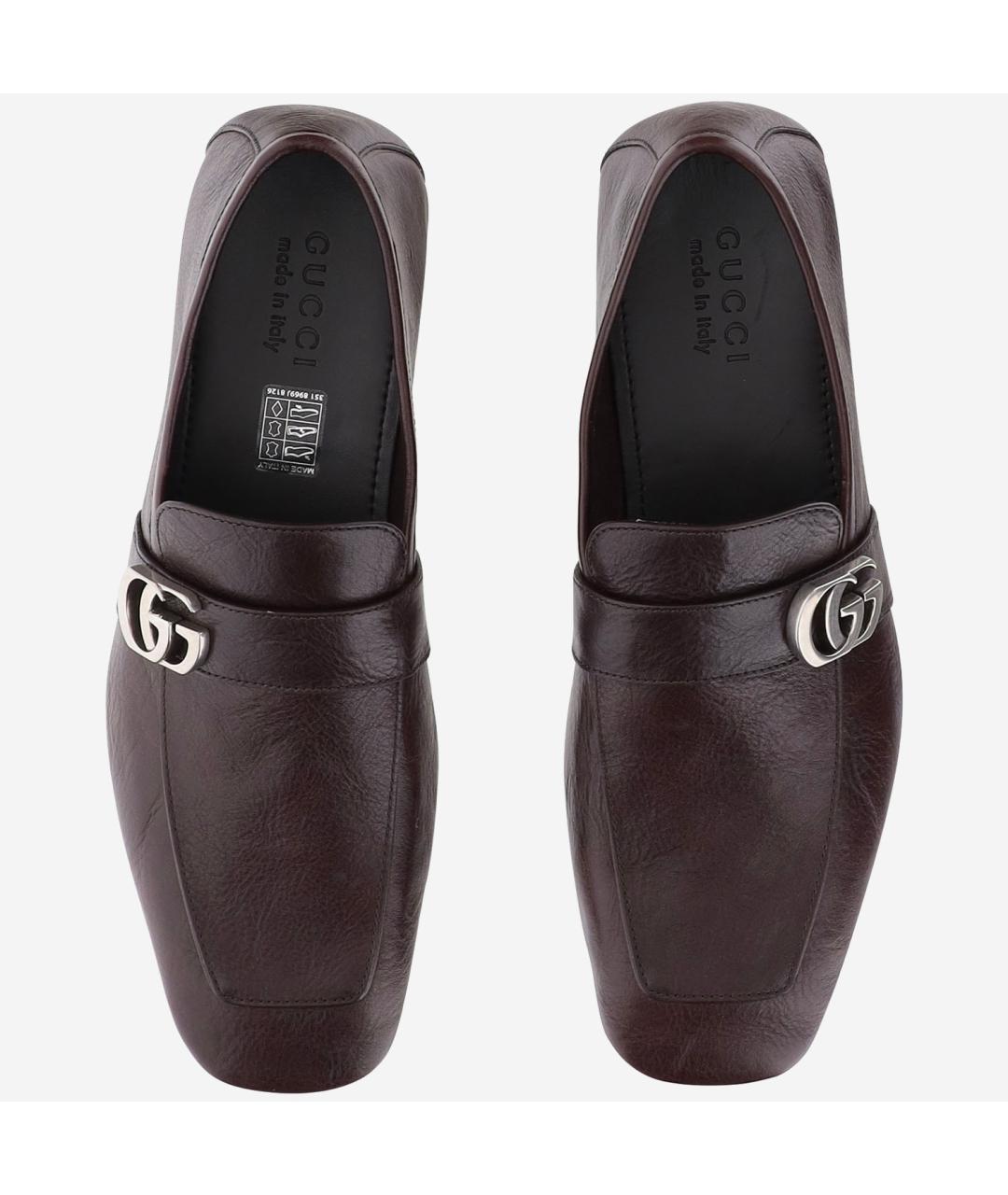 GUCCI Коричневые кожаные лоферы, фото 2