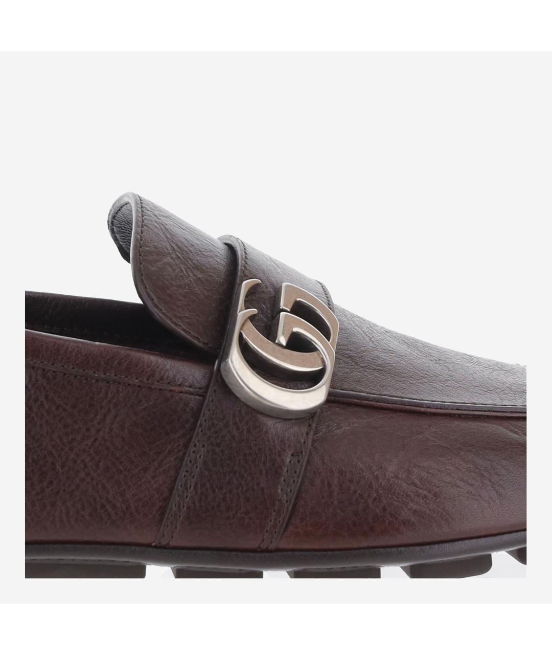 GUCCI Коричневые кожаные лоферы, фото 5