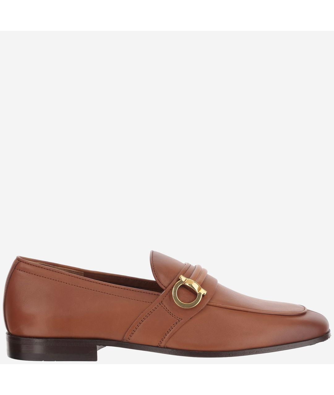 FERRAGAMO Коричневые кожаные туфли, фото 1
