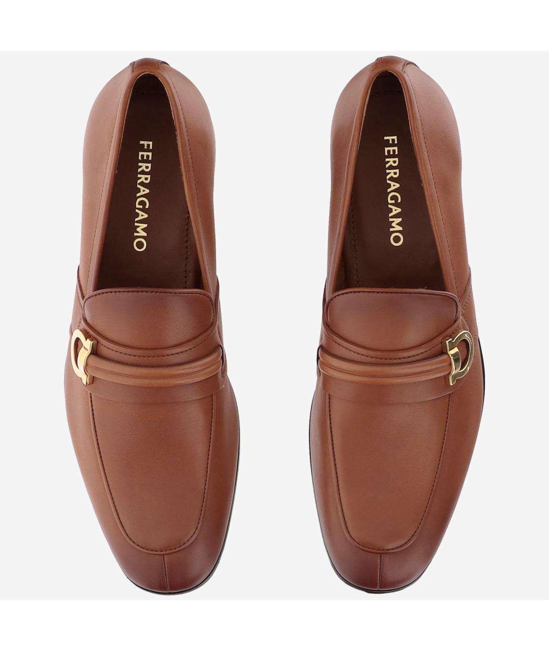 FERRAGAMO Коричневые кожаные туфли, фото 2