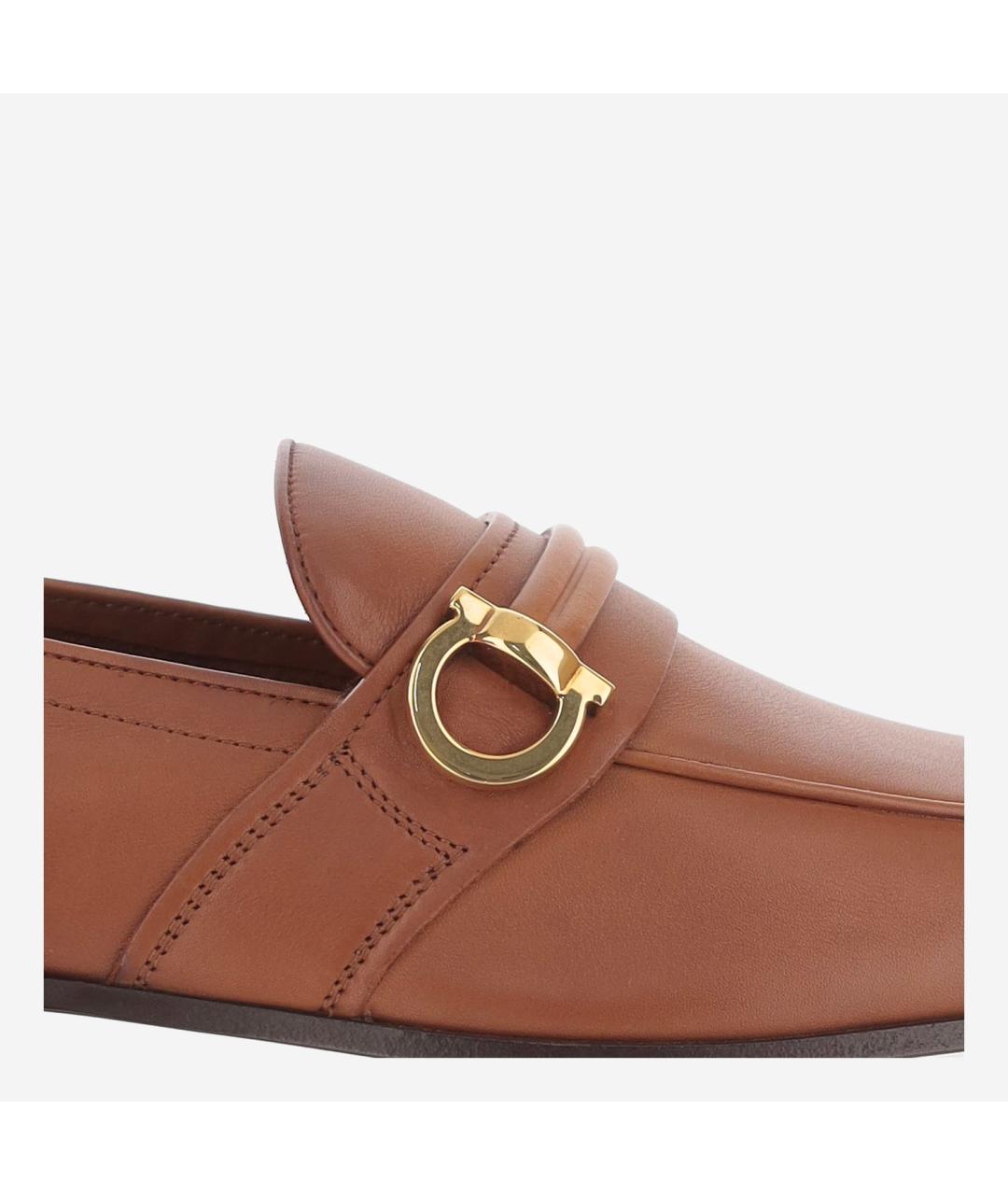 FERRAGAMO Коричневые кожаные туфли, фото 5