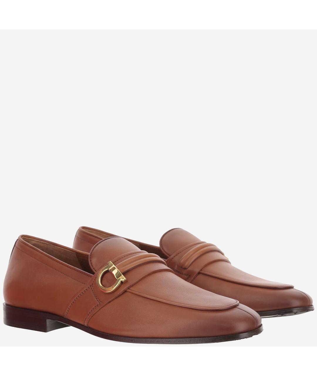 FERRAGAMO Коричневые кожаные туфли, фото 3