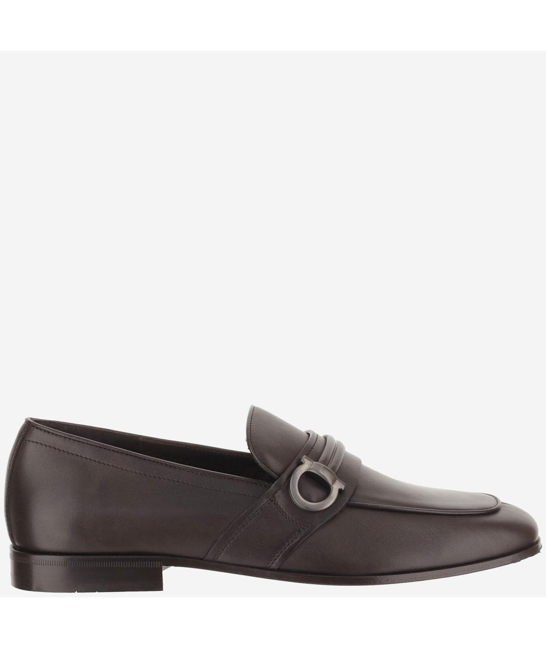 FERRAGAMO Коричневые кожаные туфли, фото 6