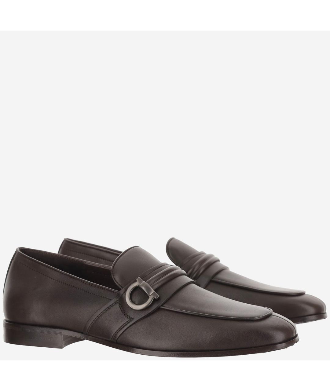 FERRAGAMO Коричневые кожаные туфли, фото 3